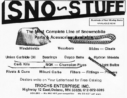 Sno-Stuff Ad from 1975 issue of SNOWsports Dealer News